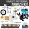 Master Airbrush Cool Runner II Dual Fan Air Storage Tank Compressor System Kit with a G44 Fine Detail Control 0.2mm Tip Airbrush, 24 Color Acrylic Paint Artist Set, Holders, Cleaning Pot, How-To Guide